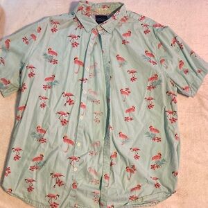 Nautica Aqua Flamingo Print Men's Casual Shirt